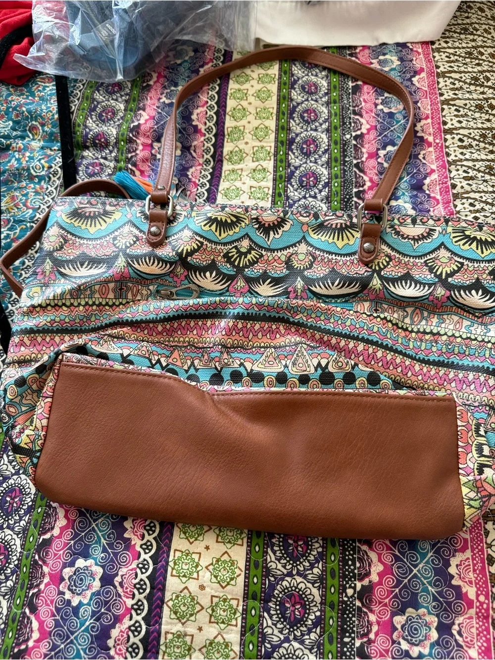 Sakroots Multicolor Boho Tote with Tassel Accents - Picture 4 of 4